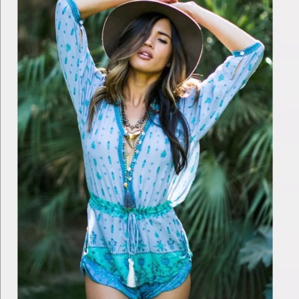 Spell Blue and Green Women Shorts